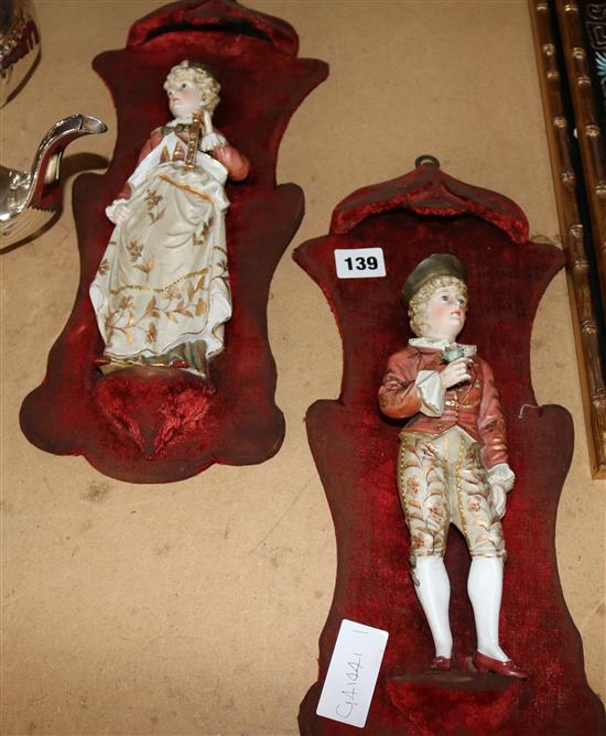 Pair figural wall sconces